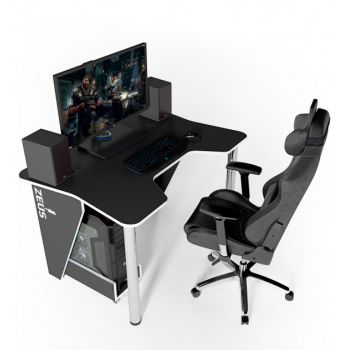 Геймерский игровой стол ZEUS™ IGROK-3, черный/белый . Геймерский игровой стол ZEUS™ IGROK-3, черный/белый .