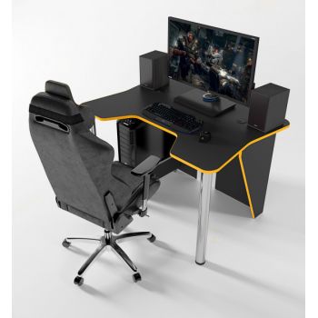 Геймерский игровой стол ZEUS™ IGROK-3, черный/желтый                                                          .