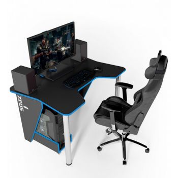 Геймерский игровой стол ZEUS™ IGROK-3, черный/синий . Геймерский игровой стол ZEUS™ IGROK-3, черный/синий .