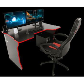 Геймерский cтол ZEUS™  TRON, черный-краcный