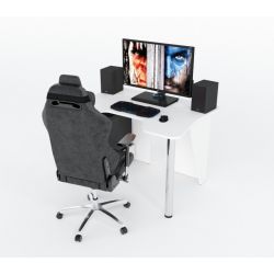 Геймерский игровой стол ZEUS™ IGROK-3, белый .