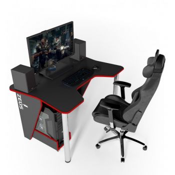 Геймерский игровой стол ZEUS™ IGROK-3, черный/красный . Геймерский игровой стол ZEUS™ IGROK-3, черный/красный .
