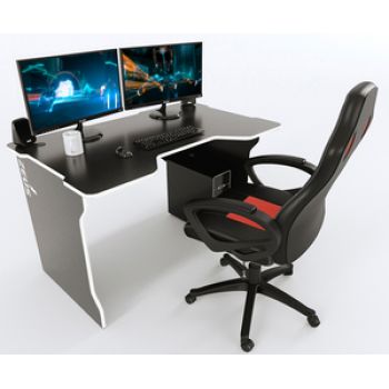 Геймерский cтол ZEUS™  TRON, черный-белый