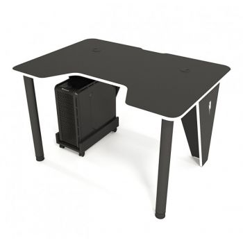 Геймерский игровой стол ZEUS™ IVAR-1400, черный/белый
