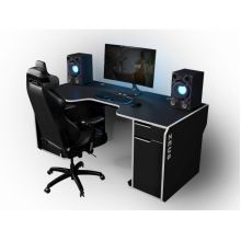 Геймерский эргономичный стол ZEUS™ Viking-2L, 180х92 (87) см, черный/белый Геймерский эргономичный стол ZEUS™ Viking-2L, 180х92 (87) см, черный/белый