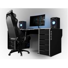 Геймерский эргономичный стол ZEUS™ Viking-1S, 160х85 (80) см, черный/белый Геймерский эргономичный стол ZEUS™ Viking-1S, 160х85 (80) см, черный/белый