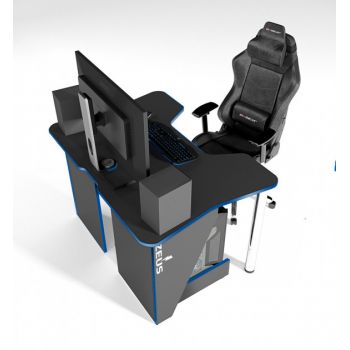 Геймерский игровой стол ZEUS™ IGROK-3, черный/синий . Геймерский игровой стол ZEUS™ IGROK-3, черный/синий .