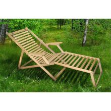 Шезлонг Пикник natural с подножкой