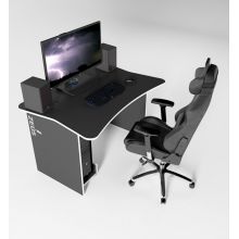 Игровой геймерский стол ZEUS™ ZET-1 (120 х 85 см), черный/белый Игровой геймерский стол ZEUS™ ZET-1 (120 х 85 см), черный/белый