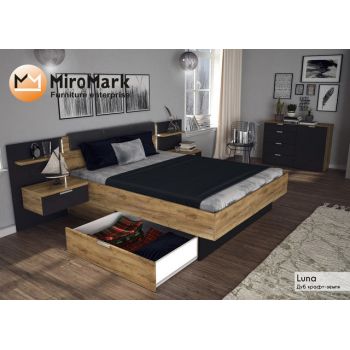 Кровать MiroMark Луна с мягкой спинкой и тумбами Кровать MiroMark Луна с мягкой спинкой и тумбами