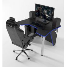 Геймерский игровой стол ZEUS™ IGROK-3, черный/синий . Геймерский игровой стол ZEUS™ IGROK-3, черный/синий .