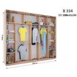 Шкаф-купе Дом В 334 (3300х450х2400)
