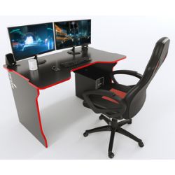 Геймерский cтол ZEUS™  TRON, черный-краcный