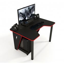 Геймерский игровой стол ZEUS™ IVAR-1200, черный/красный