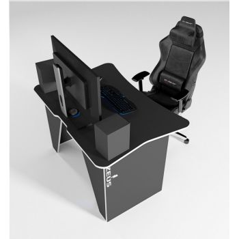 Игровой геймерский стол ZEUS™ ZET-1 (120 х 85 см), черный/белый