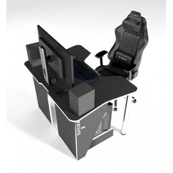 Геймерский игровой стол ZEUS™ IGROK-3, черный/белый . Геймерский игровой стол ZEUS™ IGROK-3, черный/белый .